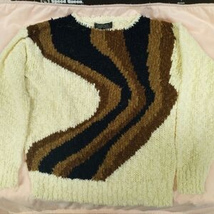 Vintage Cream and Brown Sweater